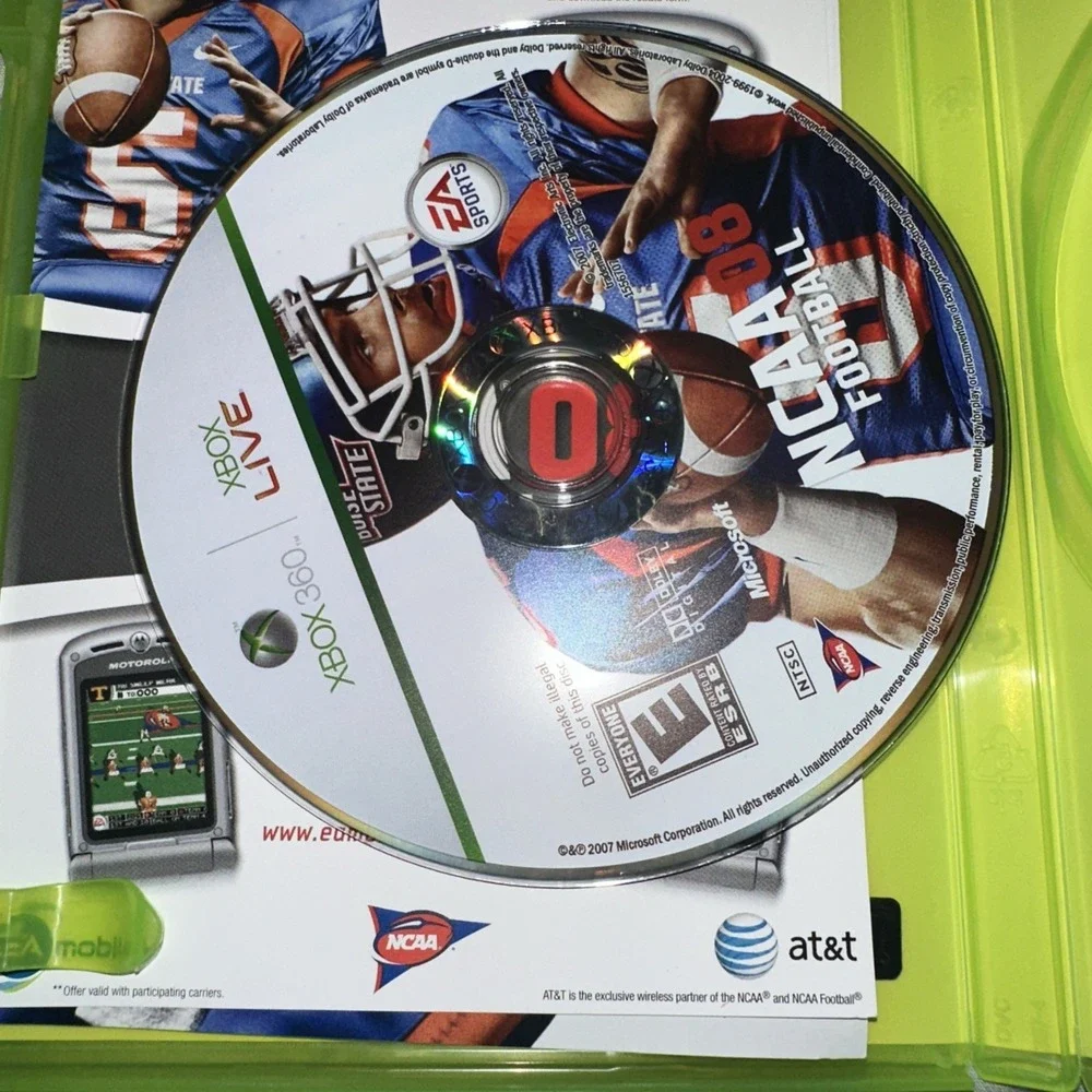NCAA Football 08 Complete w/ Manual Xbox‎ 360, 2007 CIB Tested